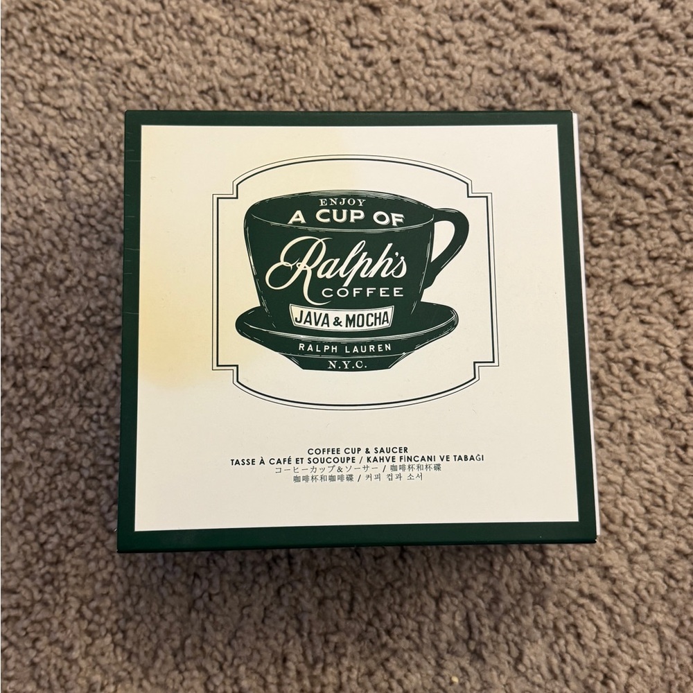Ralph Lauren Green Coffee Cup & Saucer Set